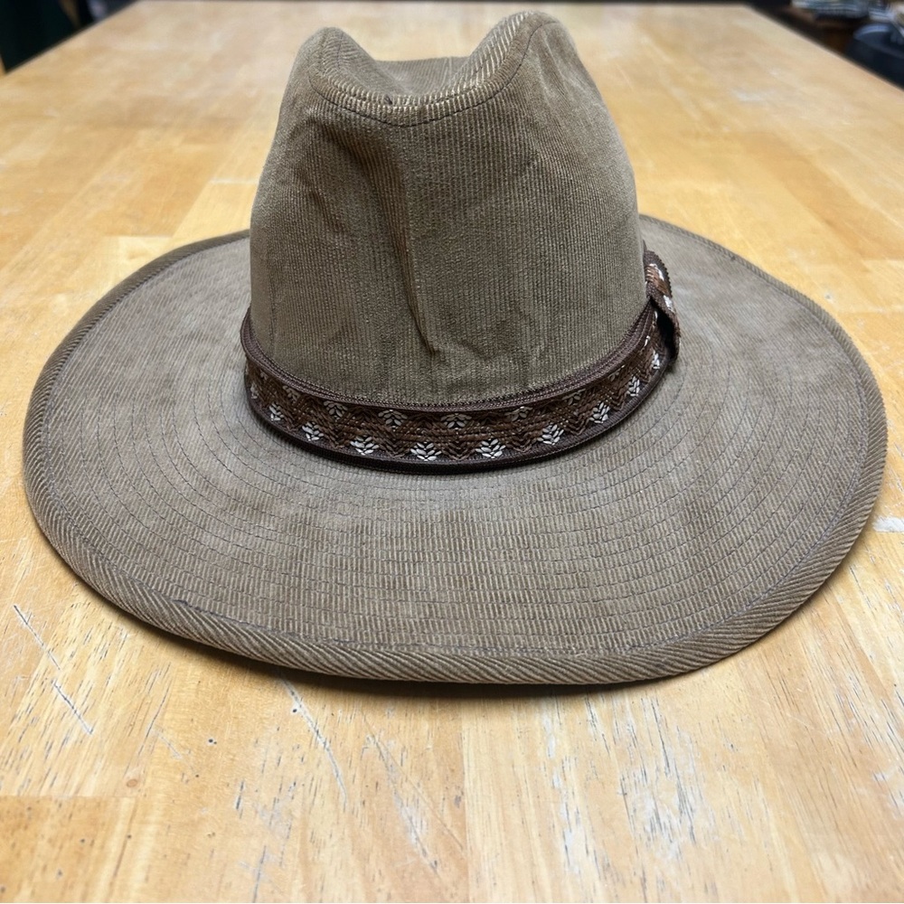 Vintage GW Linen Cowboy Hat Size 7 1/4 - 7 3/8 100% Cotton Excellent Condition